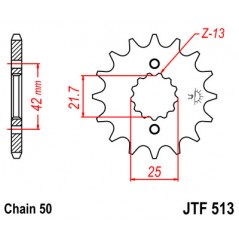 JT SPROCKETS PINION, ATTACK, TRANSMISSION FRONT F513