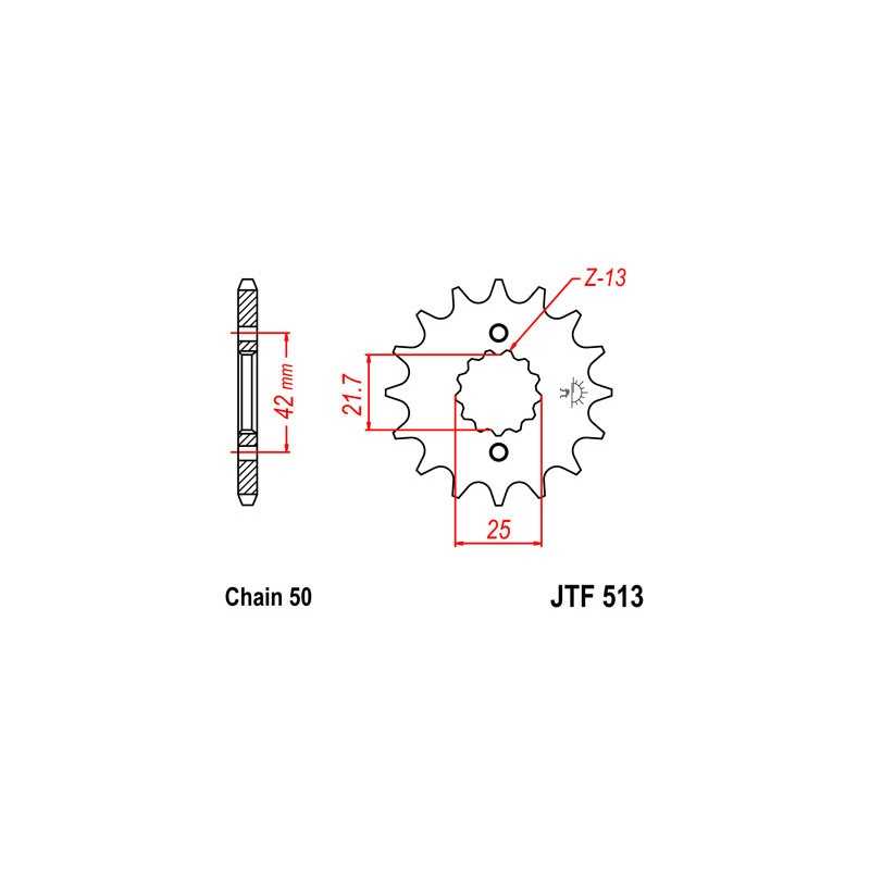 JT SPROCKETS PINION, ATTACK, TRANSMISSION FRONT F513