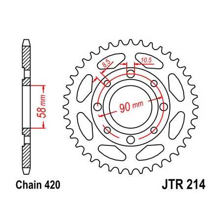 JT SPROCKETS Corona plato transmision trasero R2143