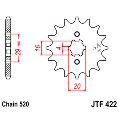 Pinion, attack, transmission front