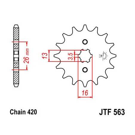 JT SPROCKETS Piñón de ataque trasero alta calidad F563