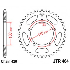 JT SPROCKETS Corona plato transmision trasero R464