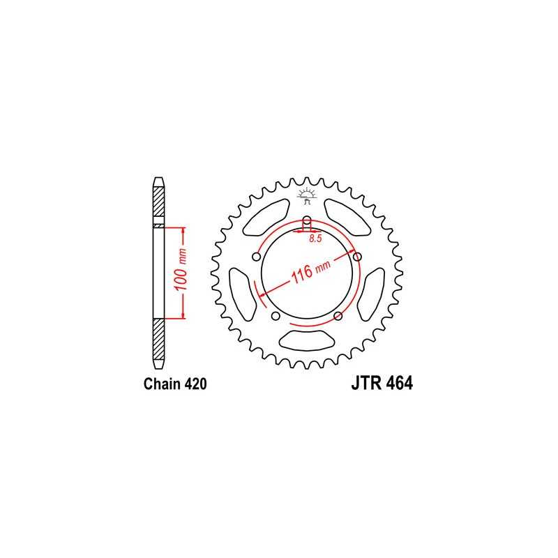 JT SPROCKETS Corona plato transmision trasero R464