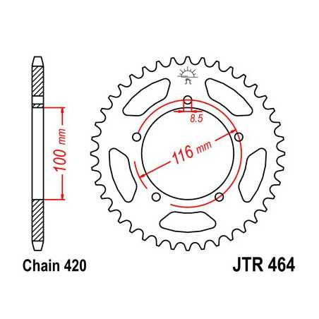 JT SPROCKETS Corona plato transmision trasero R464