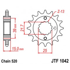 Pinion, attack, transmission front