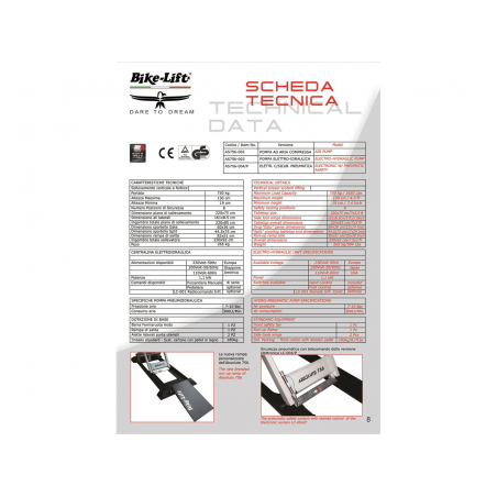 BIKE LIFT Elevador de taller para motos ABSOLUTE 756 SPLIT 89010030