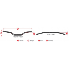 Aluminum handlebar without central bar with blood sausage O² RC Ø28.6 MM