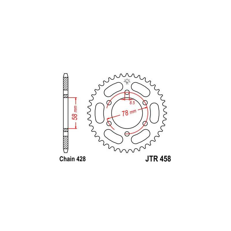 JT SPROCKETS Corona plato transmision trasero R458