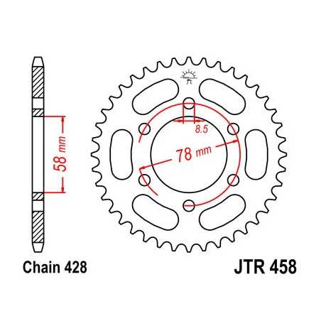 JT SPROCKETS Corona plato transmision trasero R458