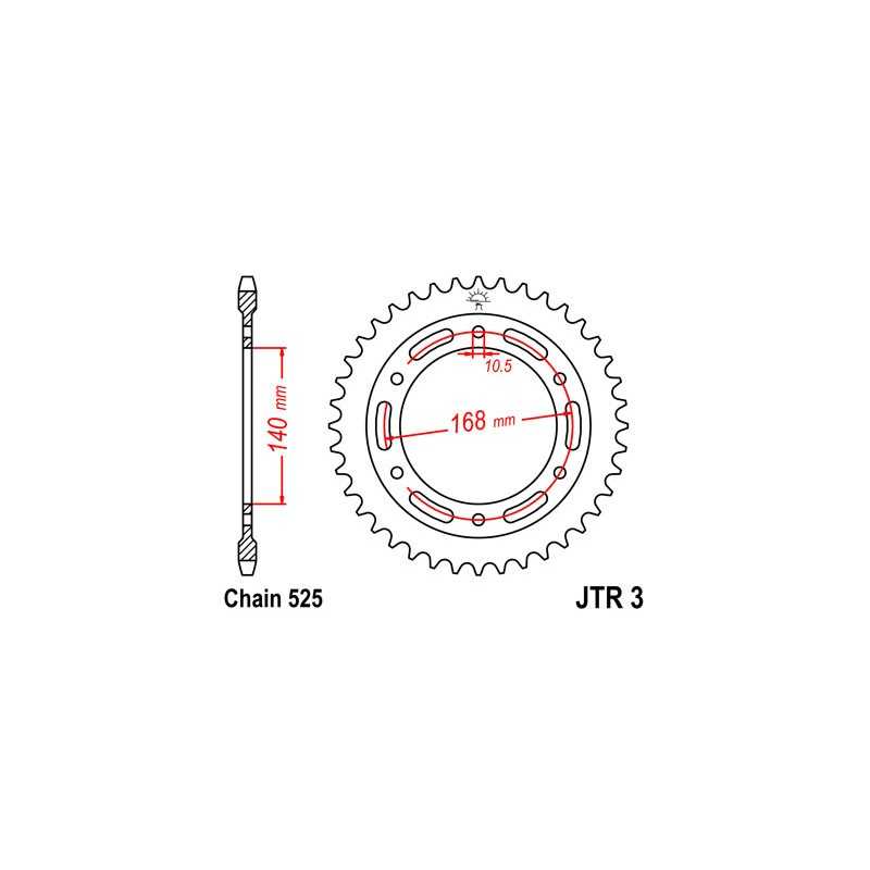 JT SPROCKETS Corona plato transmision trasero R3