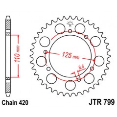 JT SPROCKETS Corona plato transmision trasero acero 799 R799