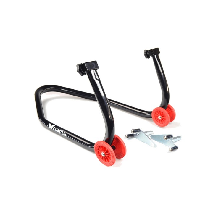Front stand with pivoting fork brackets