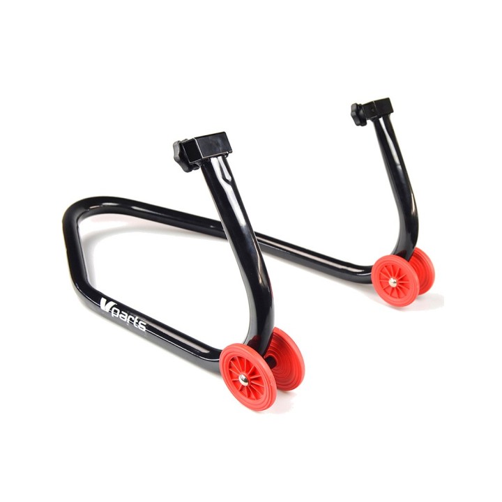 Front stand with pivoting fork brackets