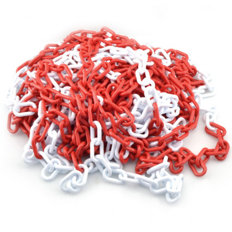 CHAIN, PLASTIC, RED-WHITE, 8MM, 25M S2005G