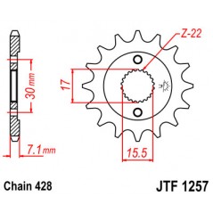 Pinion, attack, transmission front