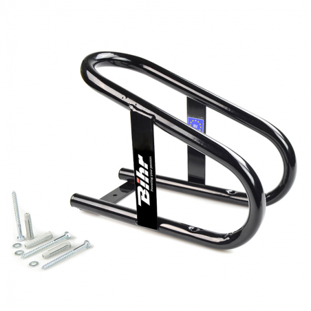 BIHR Soporte de bloqueo rueda para transporte motos campo - Bloqueador universal con 4 puntos fijación Marca 89916