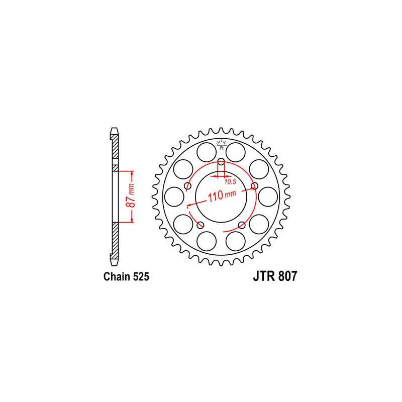 JT SPROCKETS Corona plato transmision trasero R807