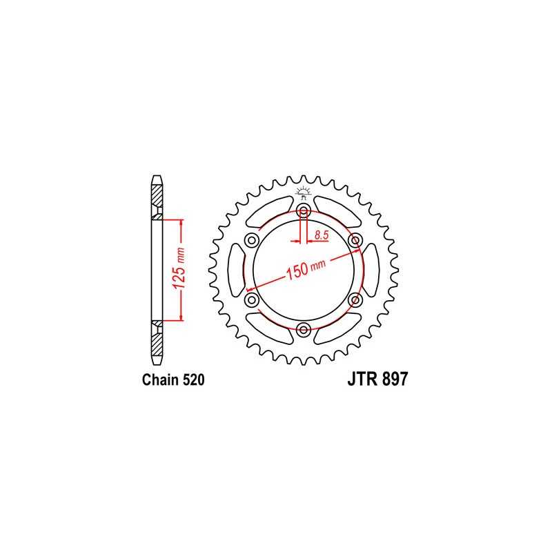 JT SPROCKETS Corona plato transmision trasero R897