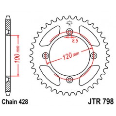 JT SPROCKETS Corona plato transmision trasero R798