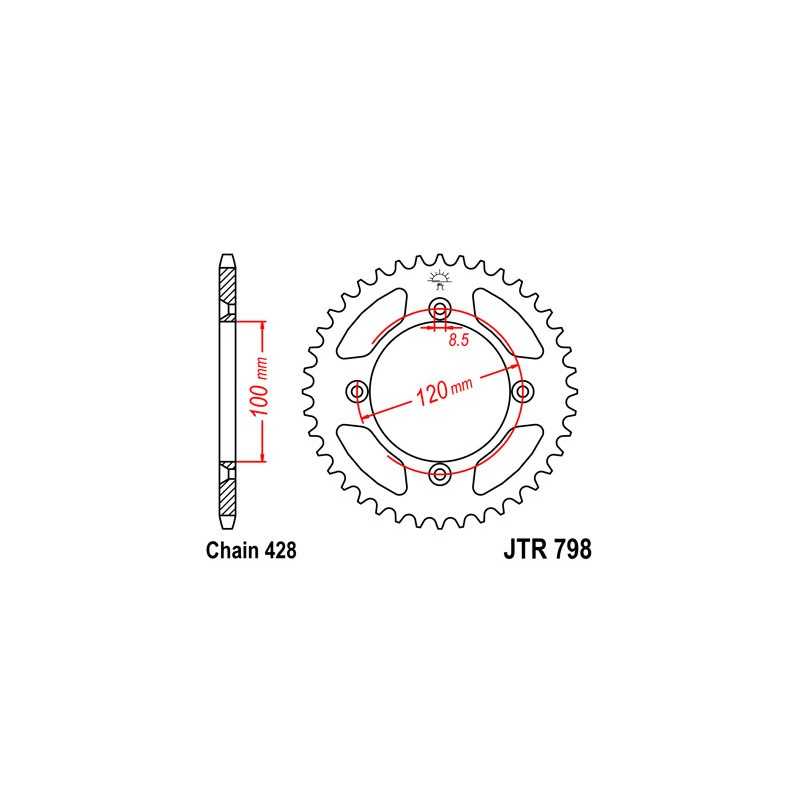 JT SPROCKETS Corona plato transmision trasero R798
