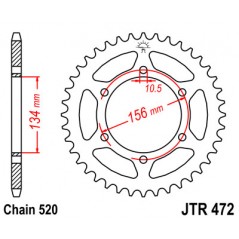 JT SPROCKETS Corona plato transmision trasero R472
