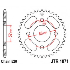 JT SPROCKETS Corona plato transmision trasero R1071