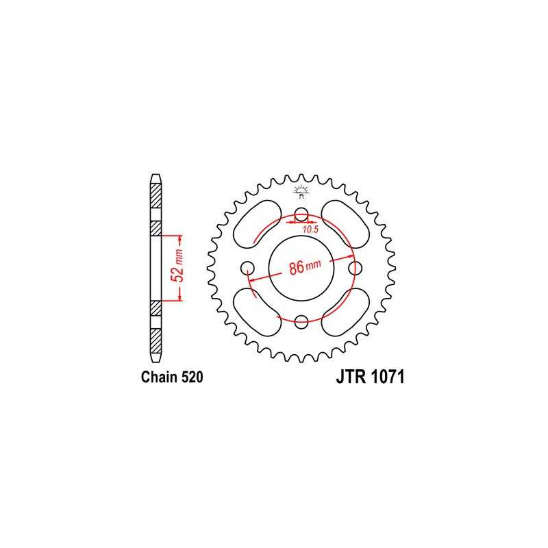 JT SPROCKETS Corona plato transmision trasero R1071