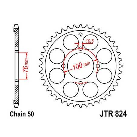 JT SPROCKETS Corona plato transmision trasero R824