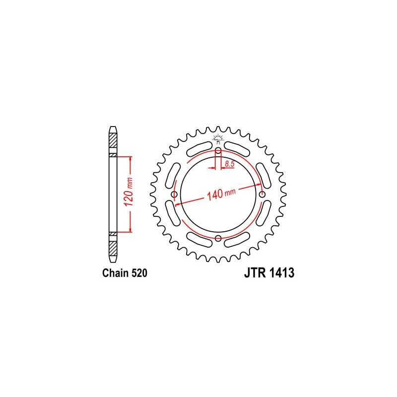 JT SPROCKETS Corona plato transmision trasero R1413