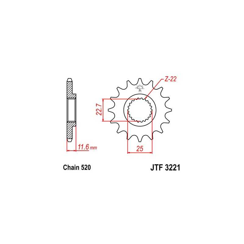 Pinion, attack, transmission front