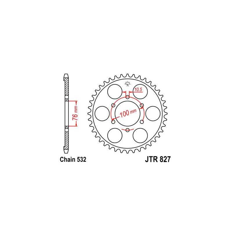 JT SPROCKETS Corona plato transmision trasero R827