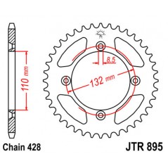 JT SPROCKETS Corona plato transmision trasero R895
