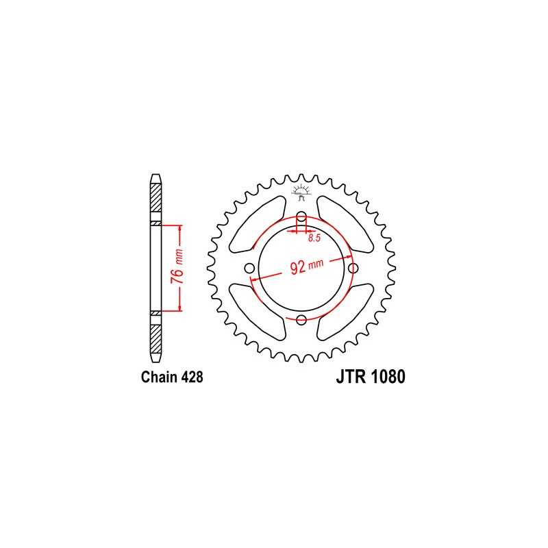 JT SPROCKETS Corona plato transmision trasero acero 1080 R1080