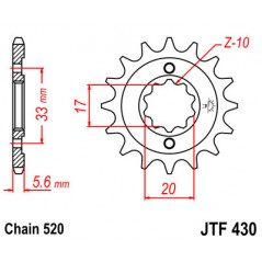 Pinion, attack, transmission front