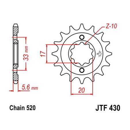 Pinion, attack, transmission front