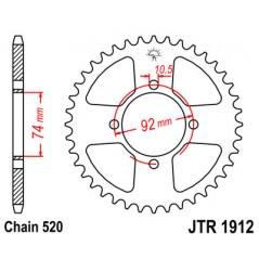 JT SPROCKETS Corona plato transmision trasero R1912