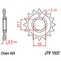 Pinion, attack, transmission front