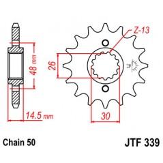 Pinion, attack, transmission front