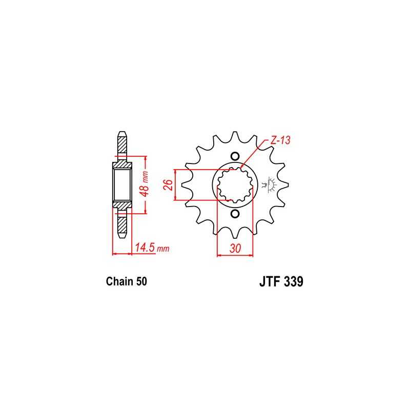 Pinion, attack, transmission front