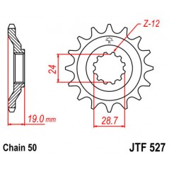 Pinion, attack, transmission front