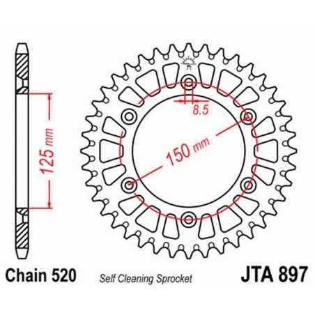 Ring, transmission, rear, aluminum  JT 897