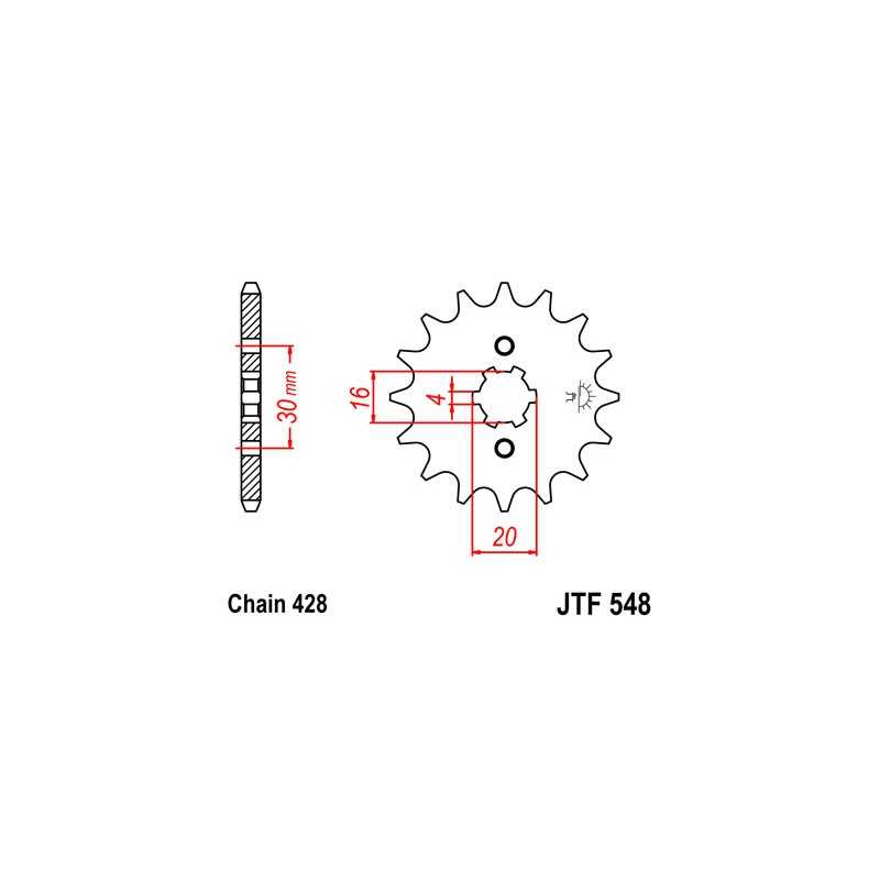 JT SPROCKETS Piñon ataque transmision delantero F548