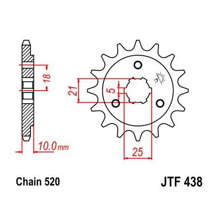 JT SPROCKETS Piñon ataque transmision delantero F438