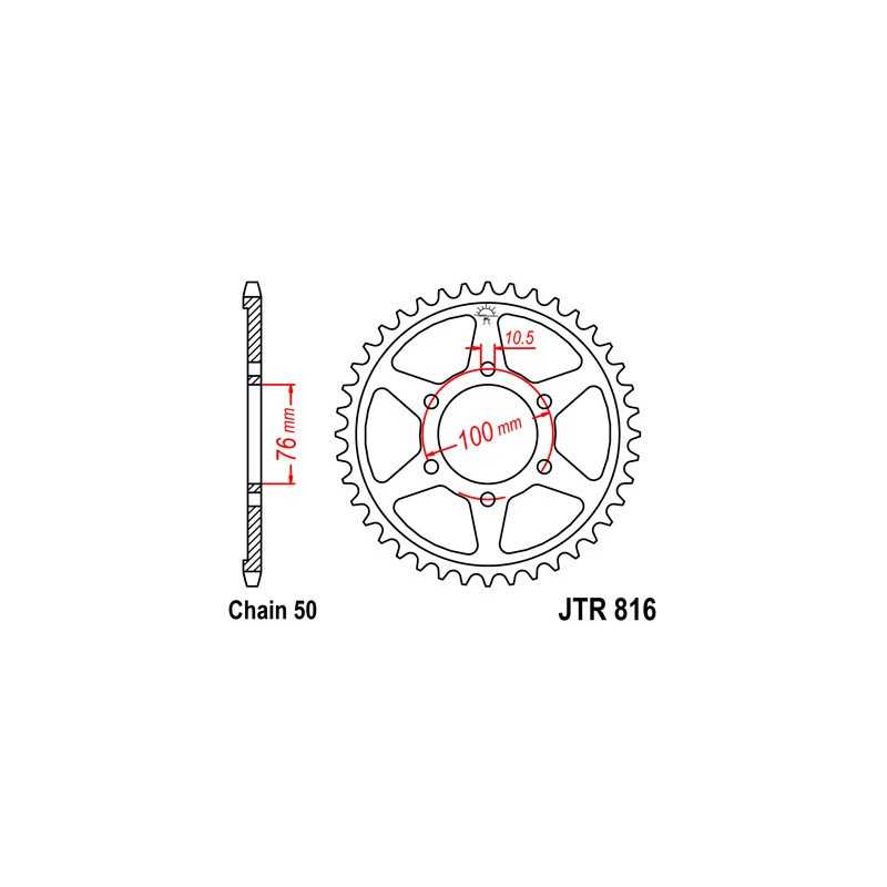 JT SPROCKETS Corona plato transmision trasero R816