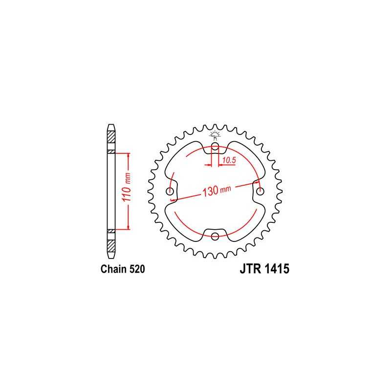 JT SPROCKETS Corona plato transmision trasero R1415