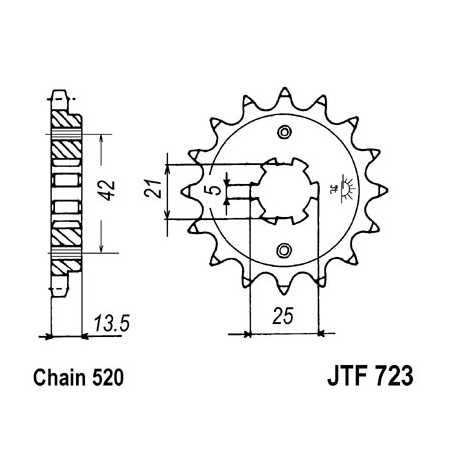 JT SPROCKETS Piñon ataque transmision delantero F723