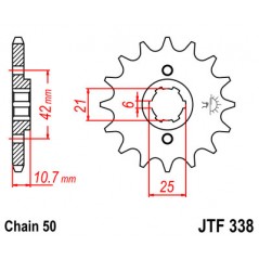 Pinion, attack, transmission front