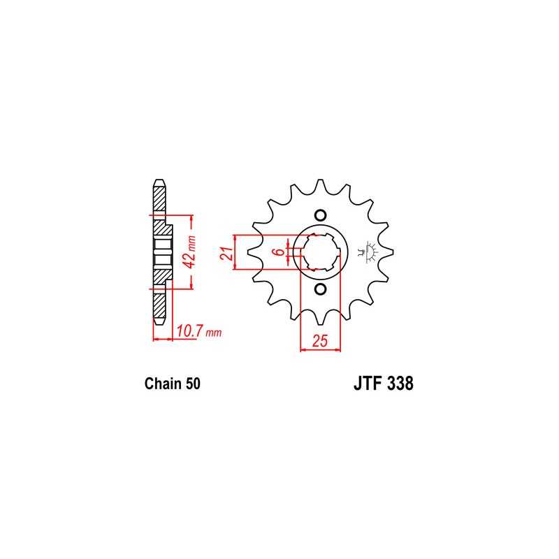 JT SPROCKETS Piñon ataque transmision delantero F338
