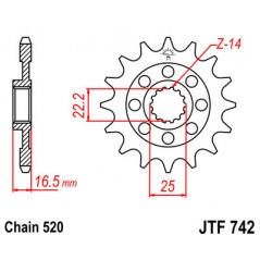 Pinion, attack, transmission front