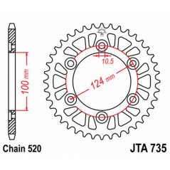 Ring, transmission, rear, aluminum  JT 735